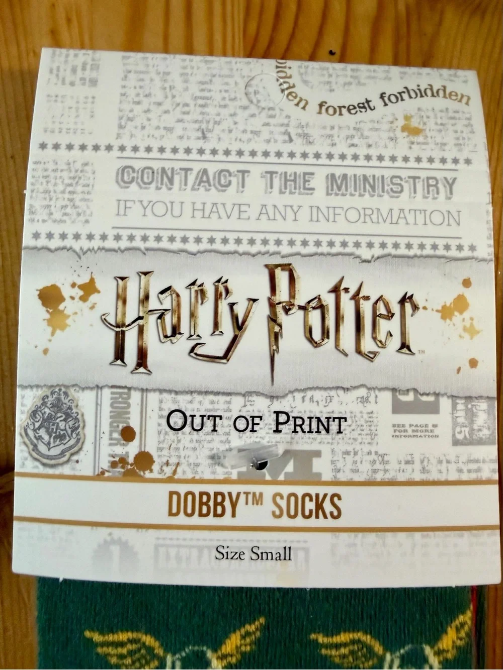 Out of Print Harry Potter Dobby Christmas Socks NWT Mismatched Size Small